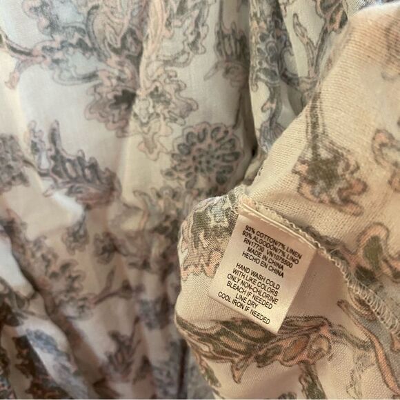 Universal thread one size boHo floral linen/cotton light weight cardigan - Picture 4 of 6